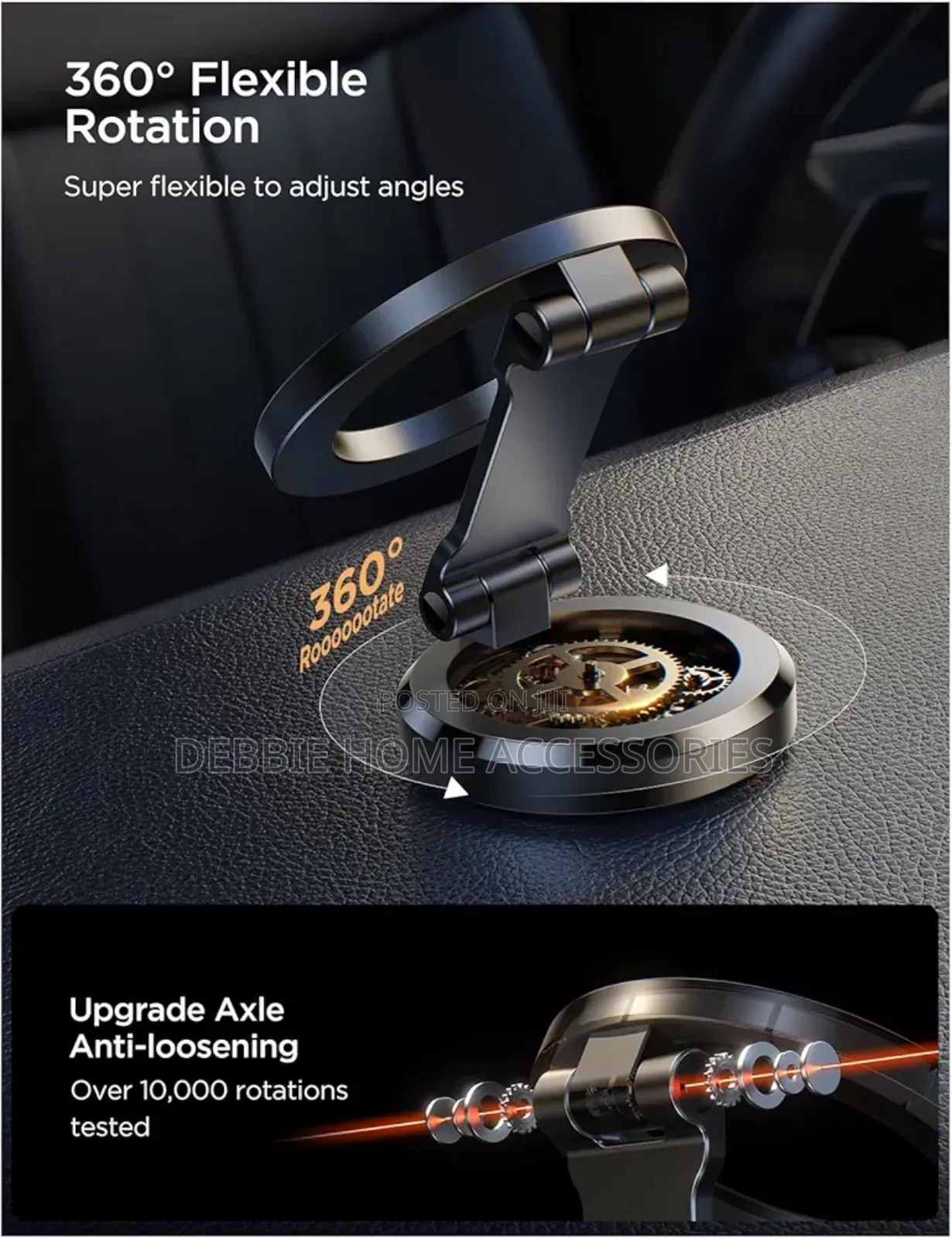 Magnetic Phone Holder for Car With Strong Magnets, 360°