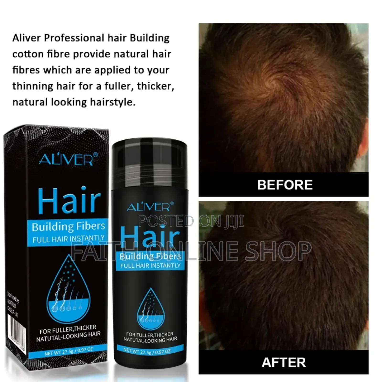 Aliver Hair Fibres 27.5g Hair Loss Concealer Thickening Powder