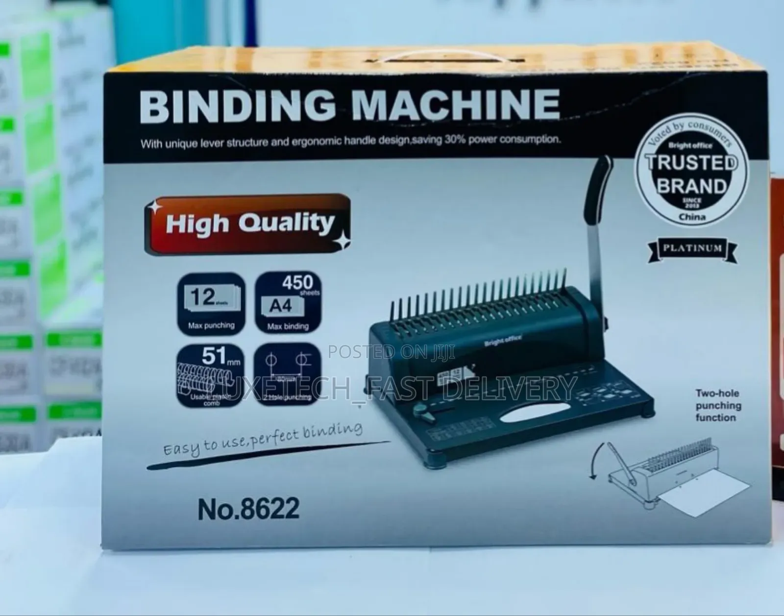Bright Office Binding Machine, Model No. 8622 (Manual)