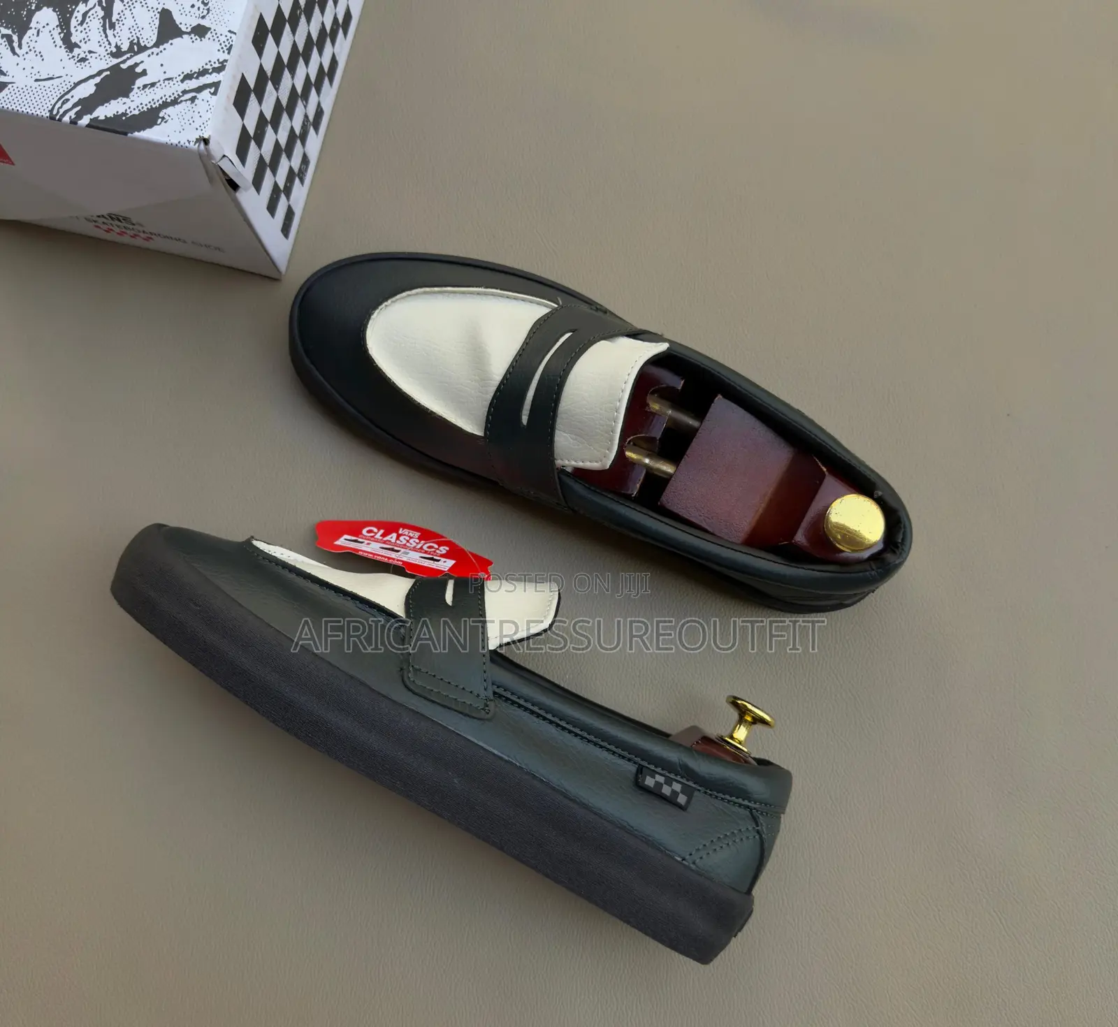 Vans Skete Loafer in Black White Leather Quality Collection Size41–45