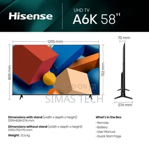 Hisense 58′′ Inch Smart Uhd Vidaa Led Tv