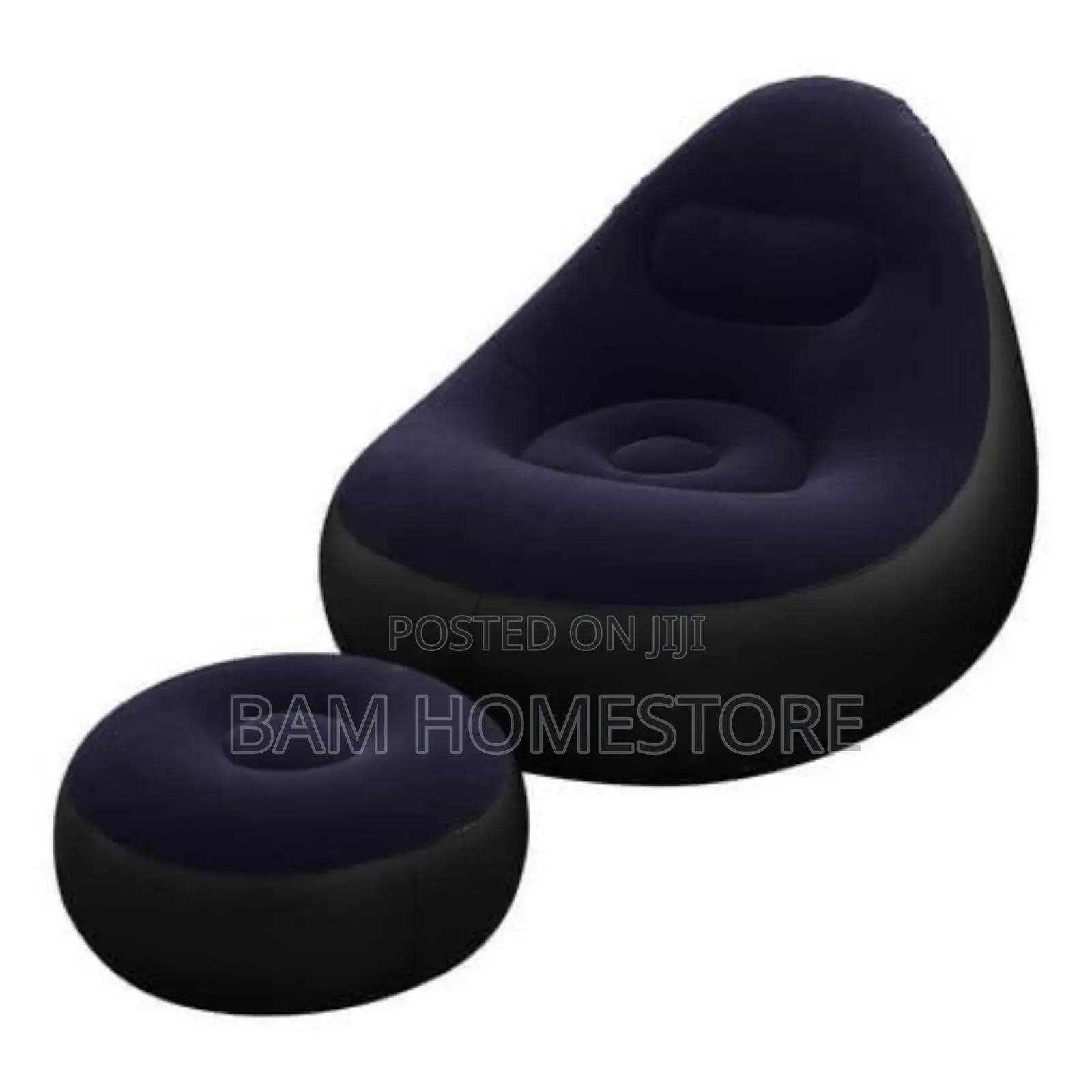 Inflatable Velvet Sofa With Footrest Stool