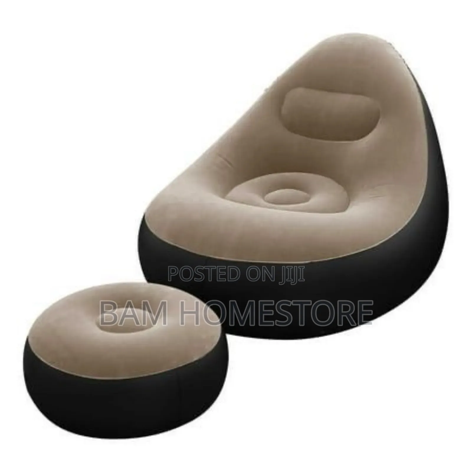 Inflatable Velvet Sofa With Footrest Stool