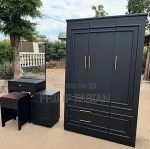 Black Wardrobe and Dressing Table