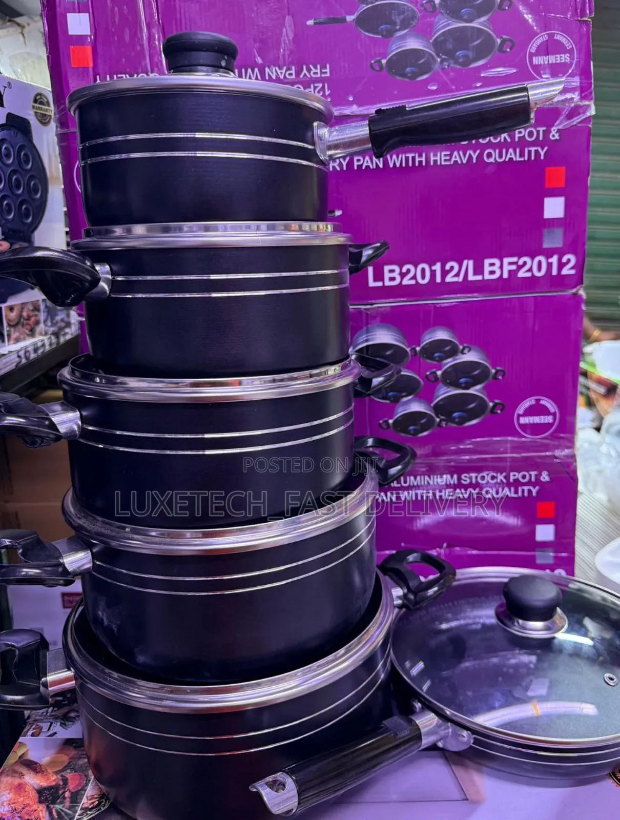 Non-Stick Aluminum Cookware Pots 5pc (Sufuria) + 1 Frying Pan