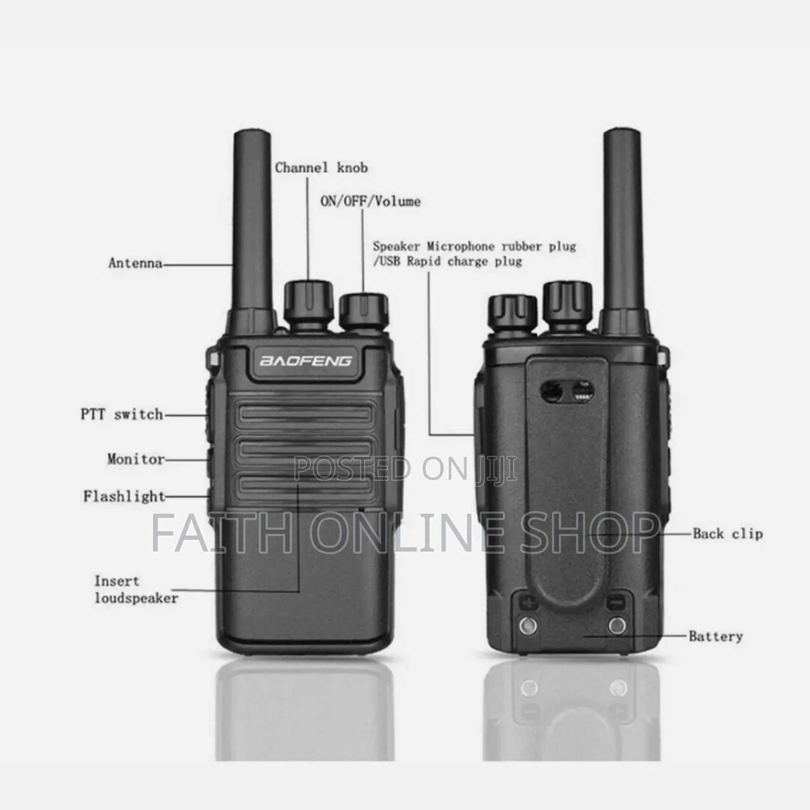Baofeng V8 Uhf Walkie Talkie Two Way Radio Handheld Long 5w 1-3km