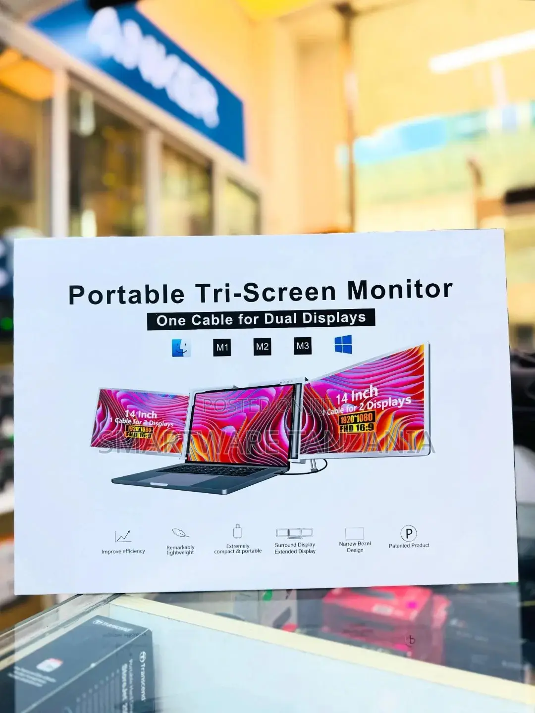 Triple Monitor for Laptop Screen Extender Dual Monitor 14 Inch FHD