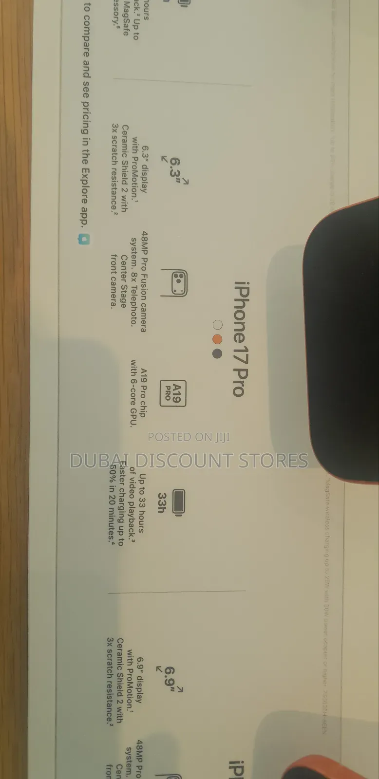 New Apple iPhone 17 Pro 256 GB Yellow