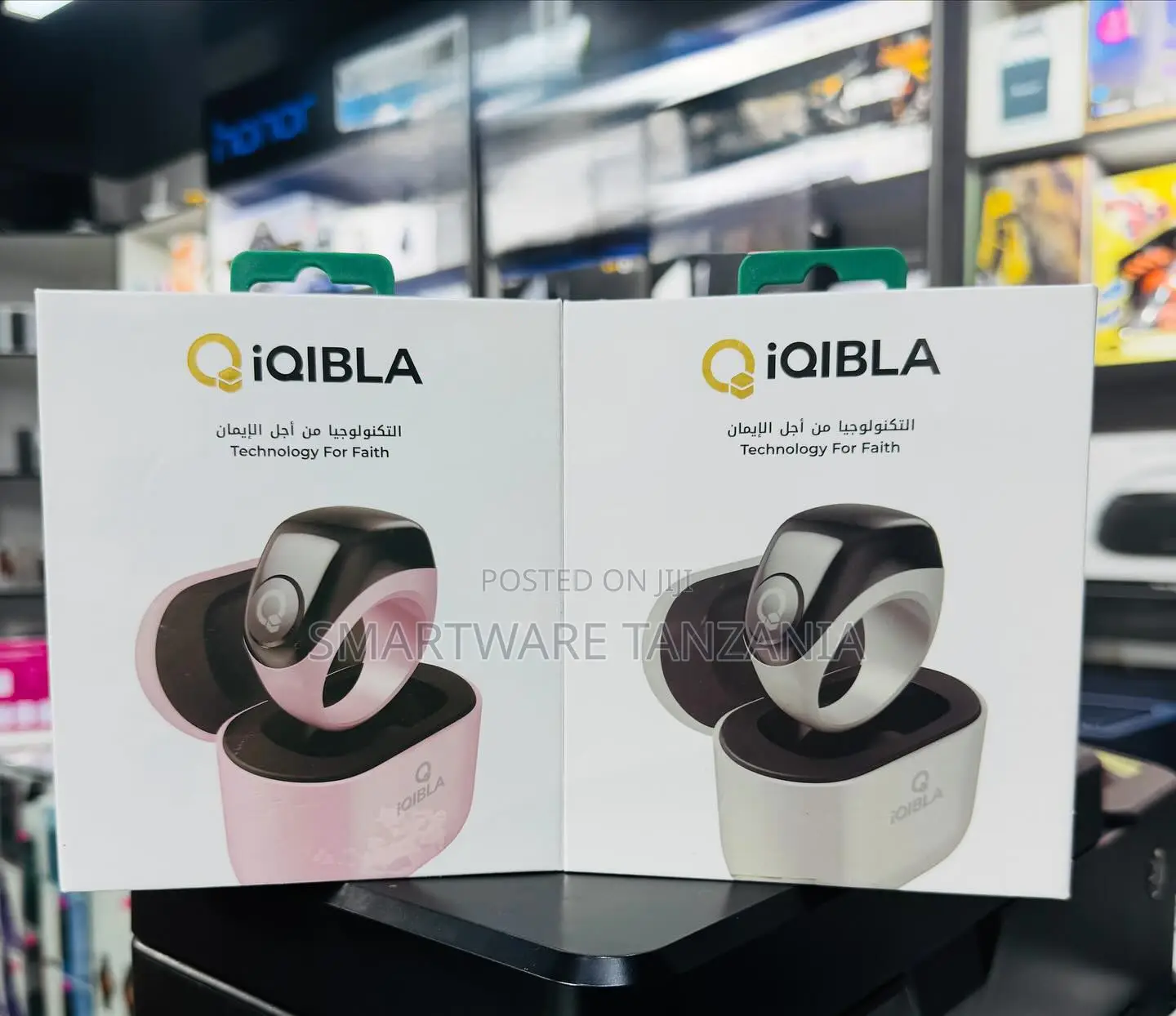Iqibla Smart Tasbih Ring With Charging Case - Blue 3 Sizes 18/20/22