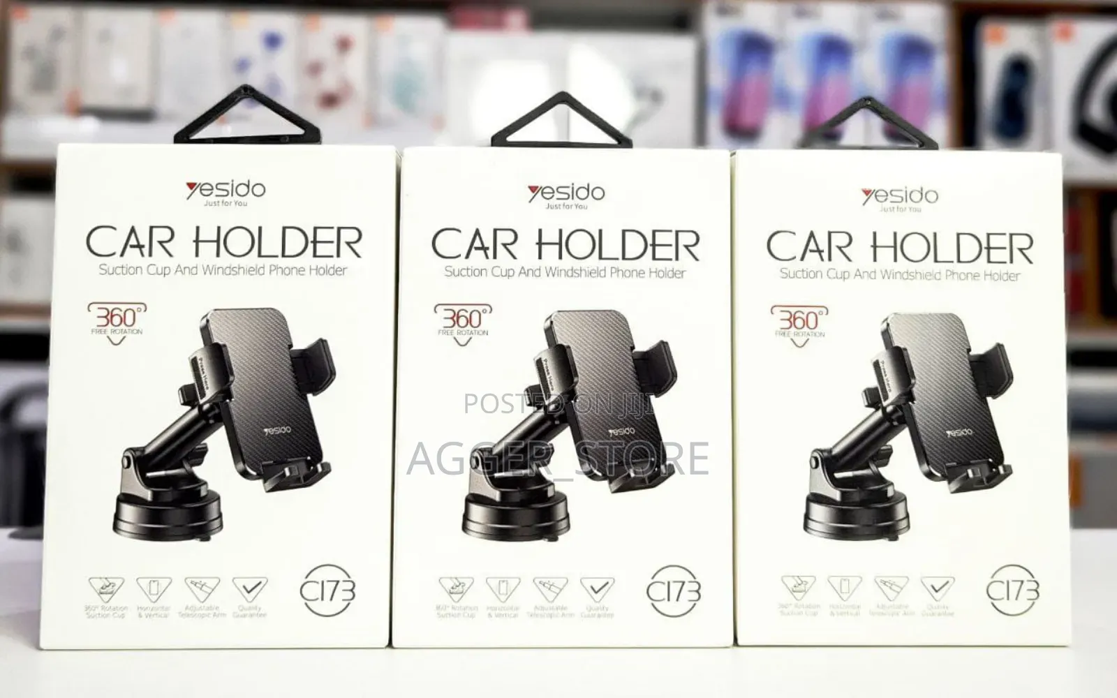 Yersido Car Holder (Sunction Cup and Windshield Phone Holder)