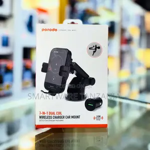 Porodo 3 In 1 Car Charger Mount 15w With Qc3.0 Car Charger