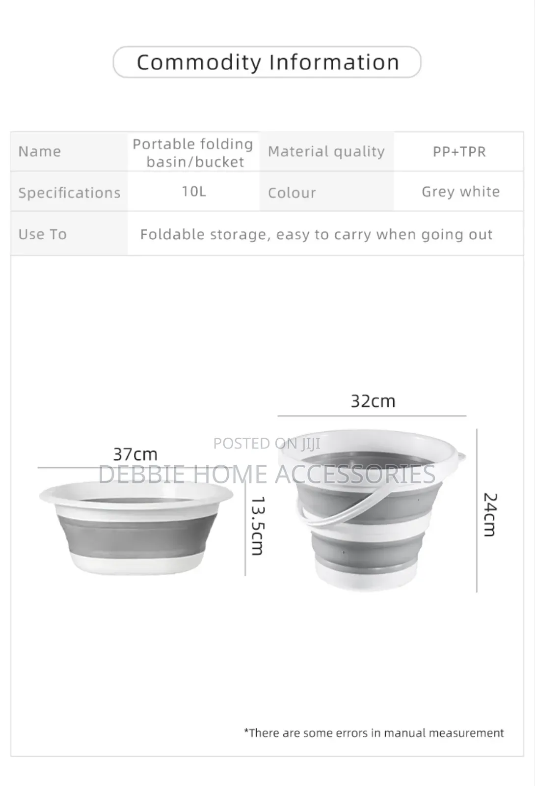 Portable Foldable Silicone Bucket