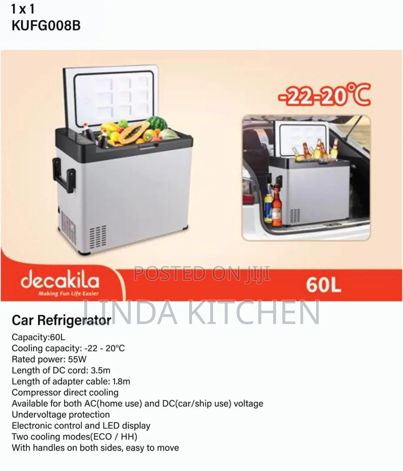 Decakila Car Fridgerator 60lts
