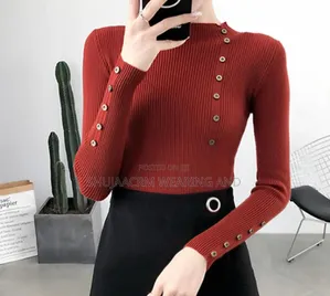 Knitted Button Tee Available Free Size |Ladies Pullneck