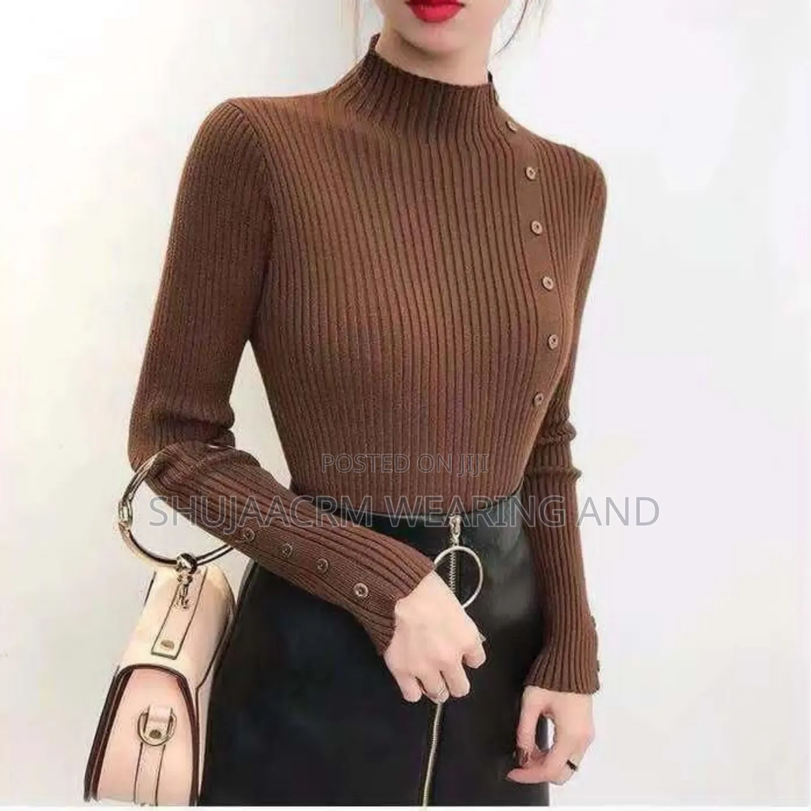 Knitted Button Tee Available Free Size |Ladies Pullneck