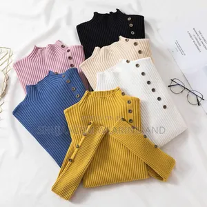 Knitted Button Tee Available Free Size |Ladies Pullneck