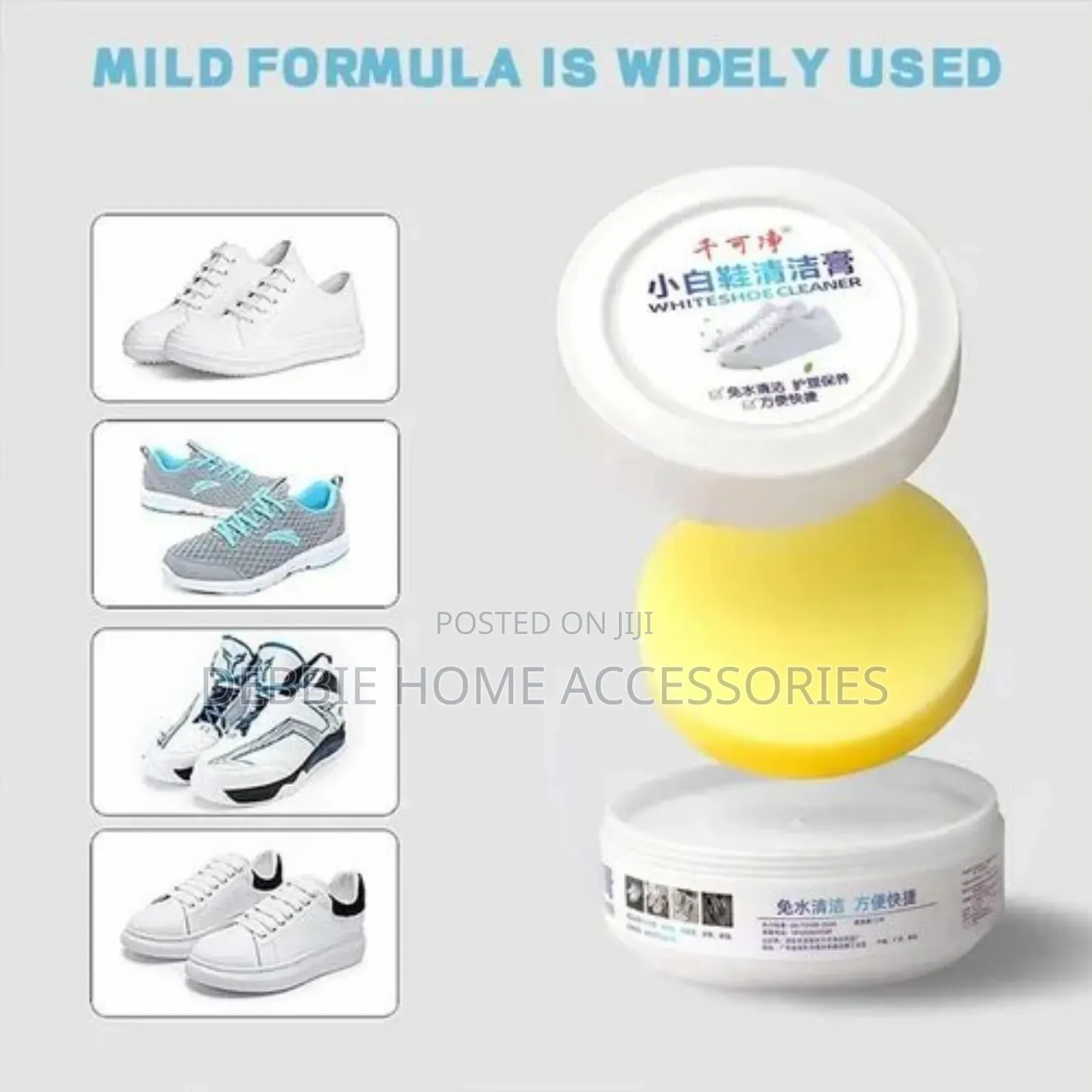 White Shoe Cleaning Cream With Sponge