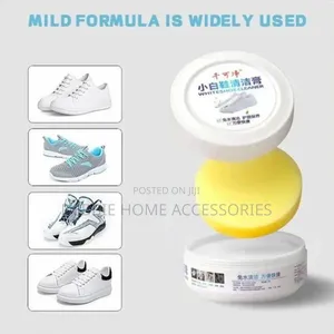 White Shoe Cleaning Cream With Sponge