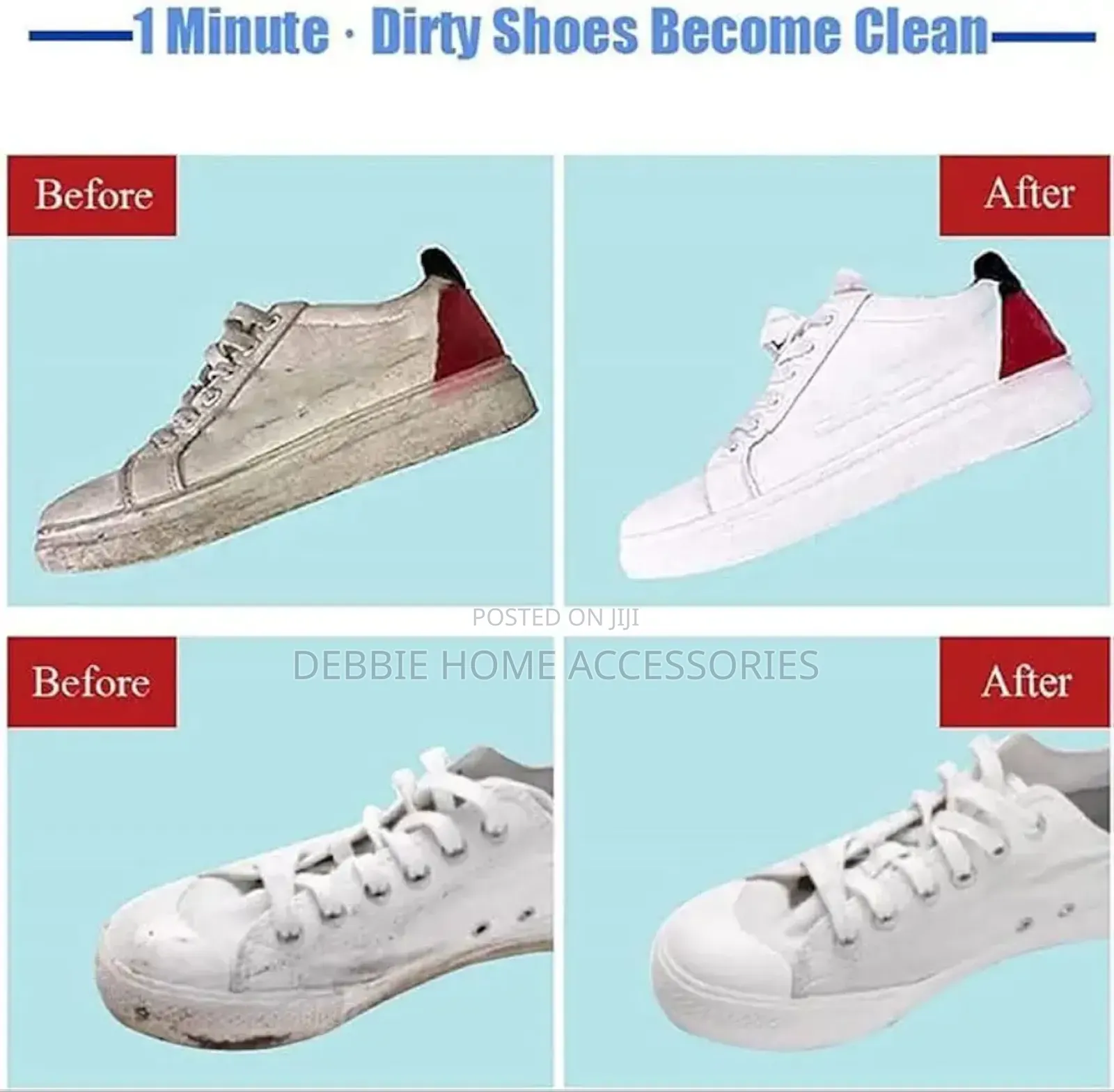 White Shoe Cleaning Cream With Sponge