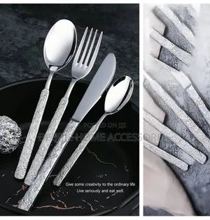 Hammered Silverware Set 24pcs -6pcs Each