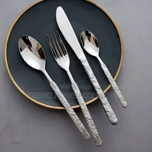 Hammered Silverware Set 24pcs -6pcs Each