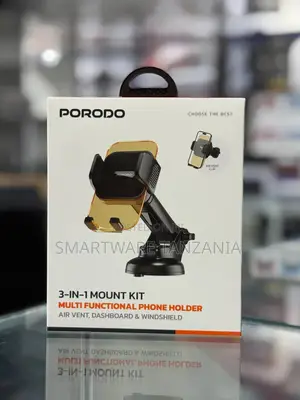 Porodo 3-in-1 Mount Kit Multi Functional Phone Holder