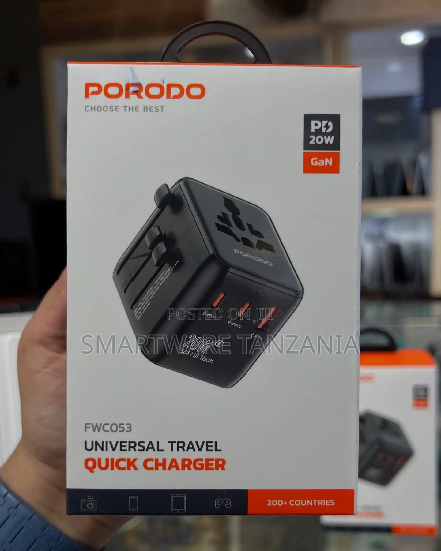 Porodo Universal Travel Charger With Gan Tech – Pd 65w Fast Charging,