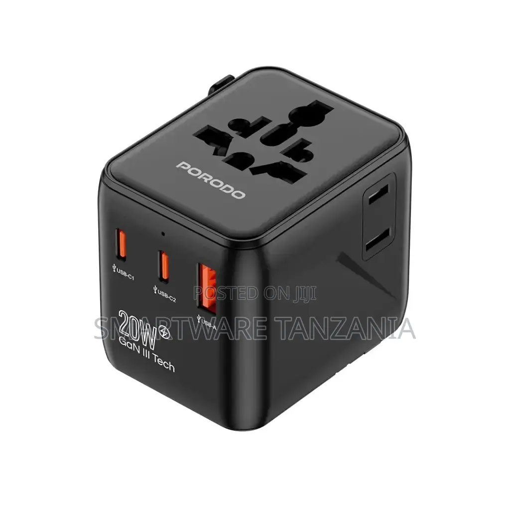 Porodo Universal Travel Gan Quick Charger - Black
