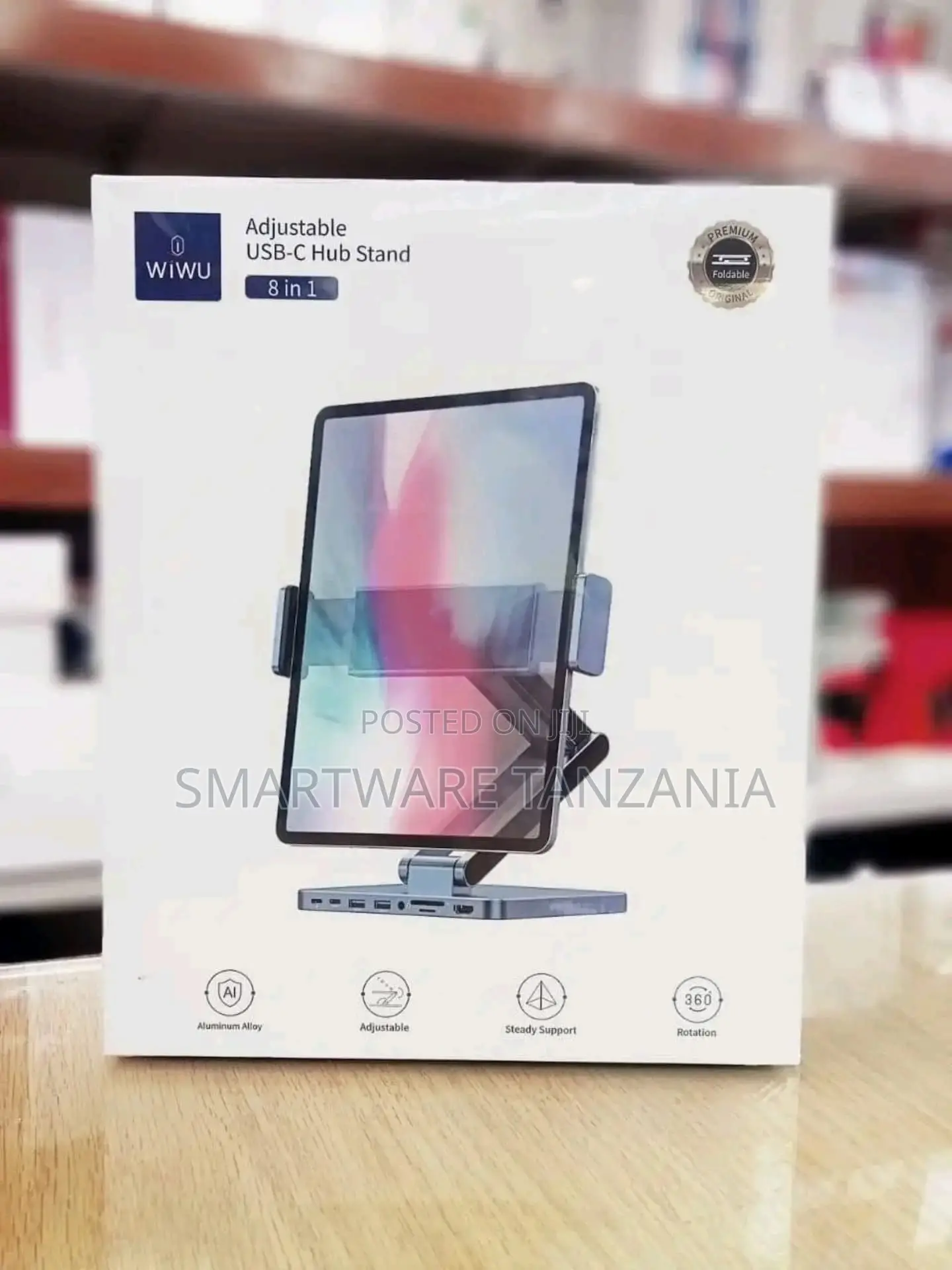 Wiwu Adjustable Usb-C Hub Stand (8 in 1) Adjustable Usb-C Hub Stand