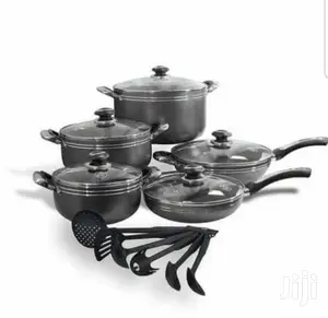 Sufuria Tatu, Frying Pa Mbili Na Miko Sita Ya Silicon