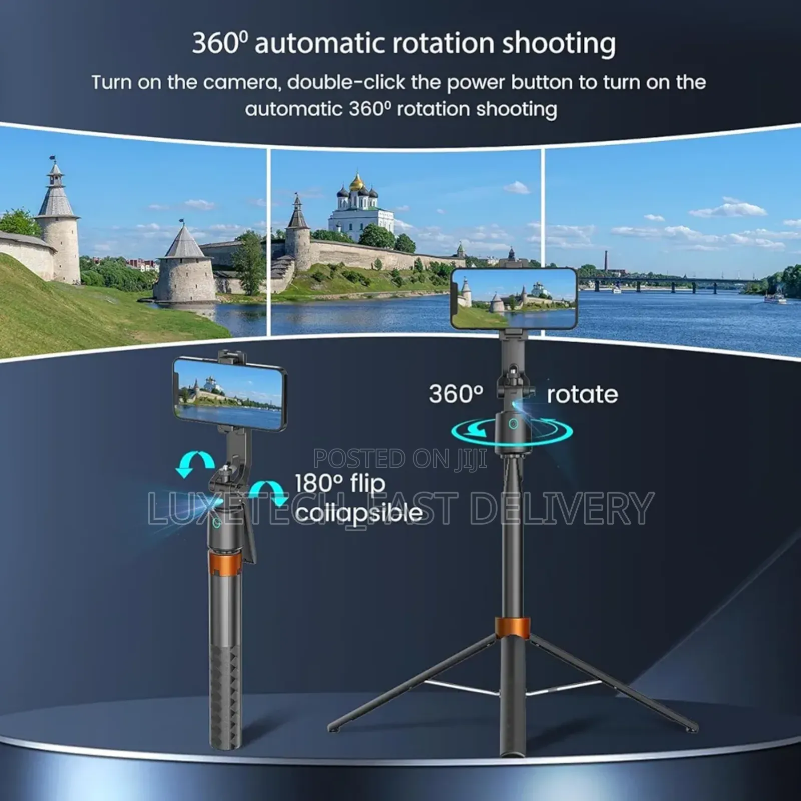 Q13 Smart Selfie Stick, Tabletop Stand, and Tripod (3-in-1) Automatic