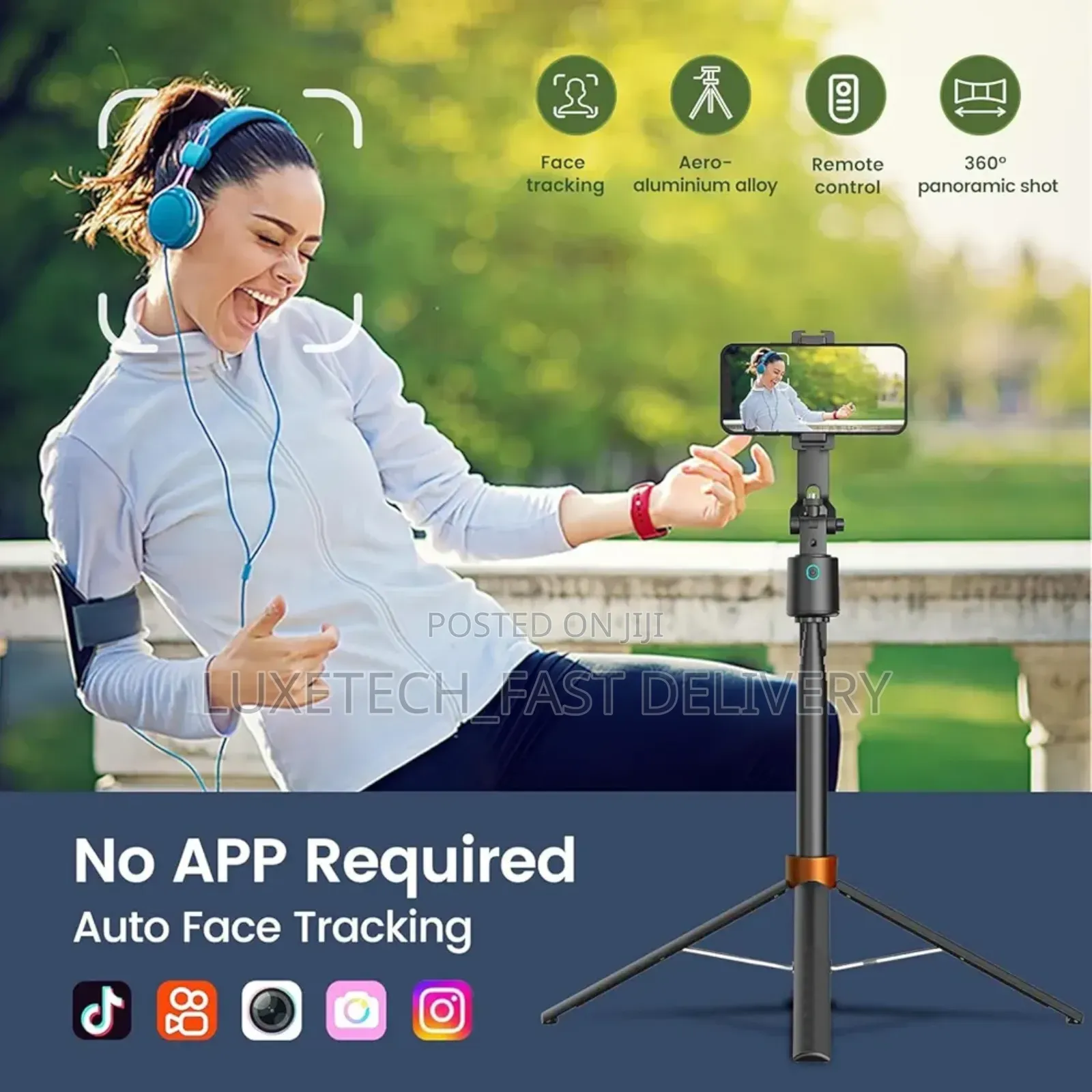 Q13 Smart Selfie Stick, Tabletop Stand, and Tripod (3-in-1) Automatic