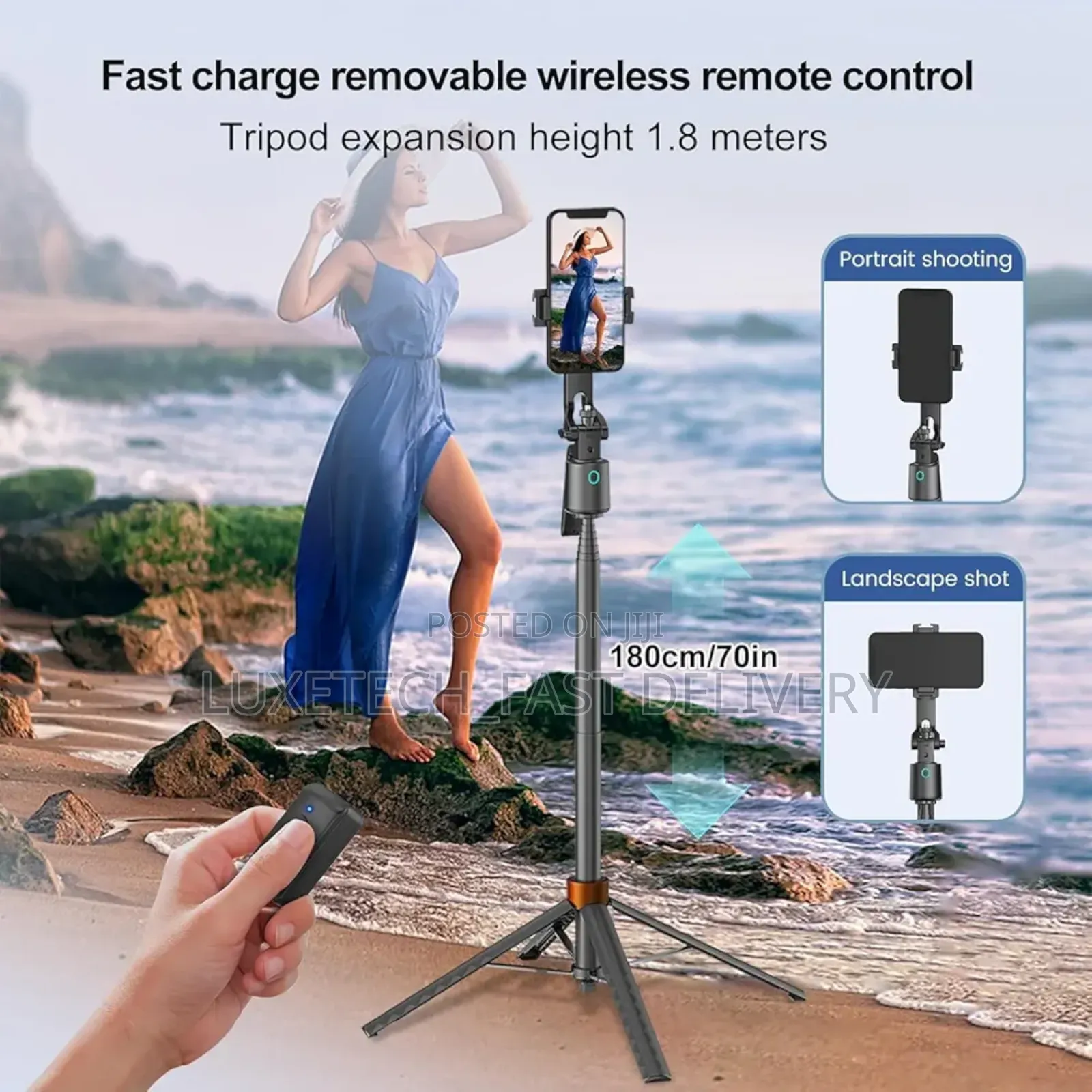 Q13 Smart Selfie Stick, Tabletop Stand, and Tripod (3-in-1) Automatic