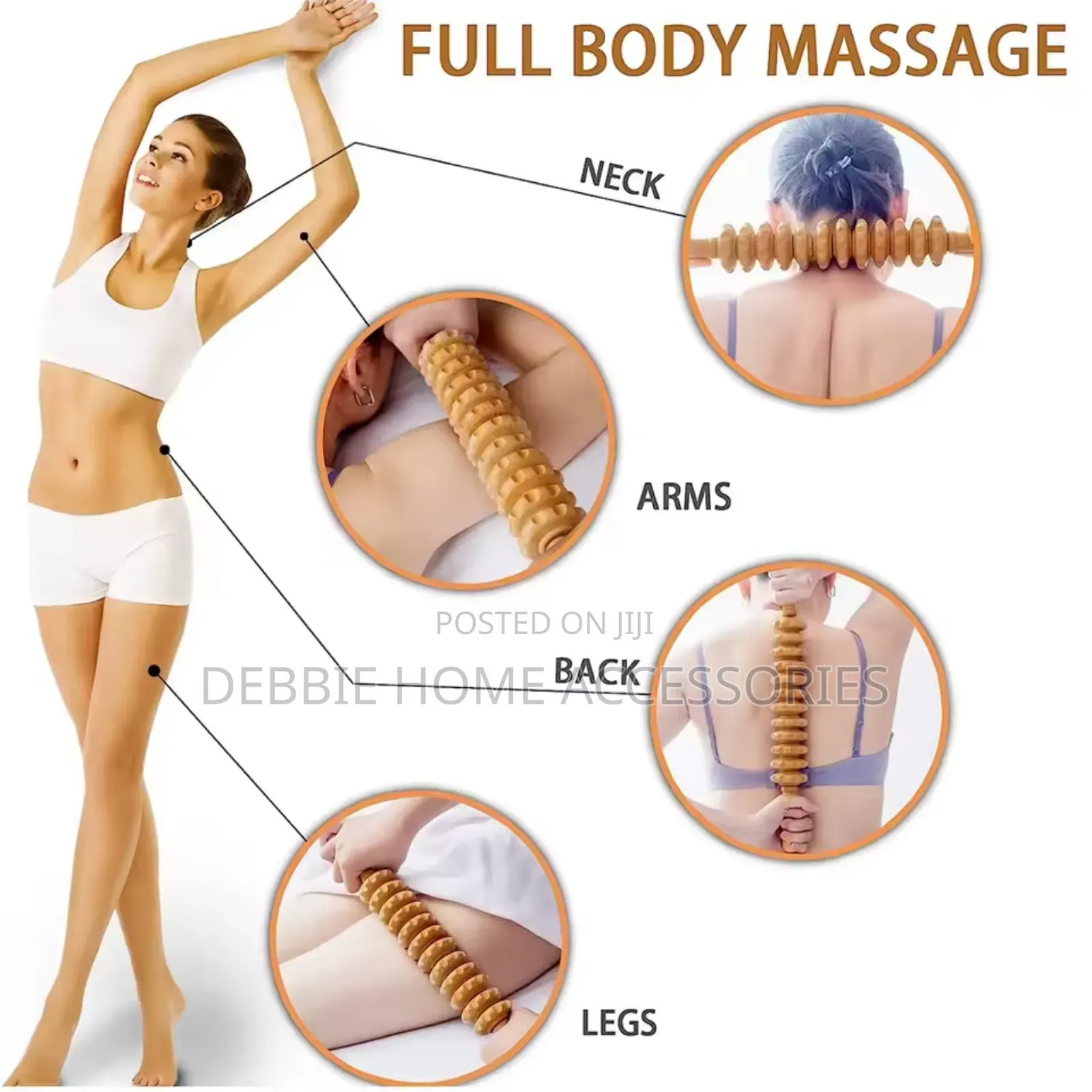 Wood Rolling Massage Stick