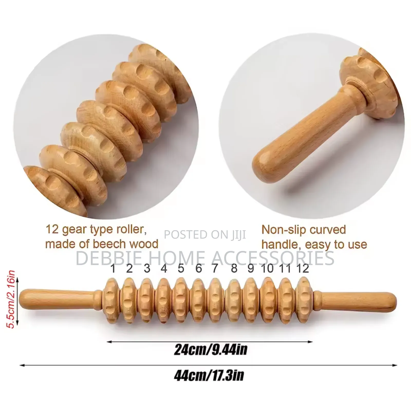 Wood Rolling Massage Stick