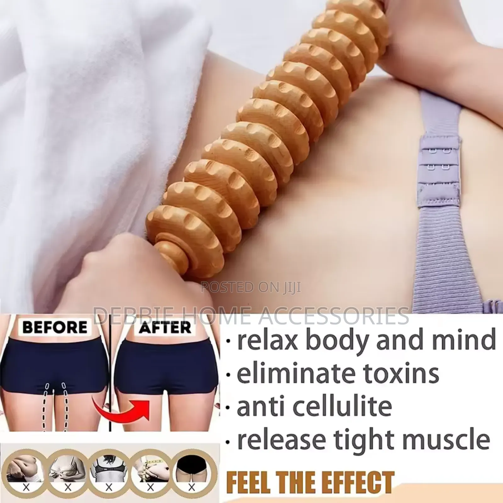 Wood Rolling Massage Stick