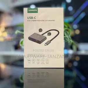 Ugreen Usb-C to Vga + Hdmi + Usb 3.0 Converter Adapter, Pd Charging