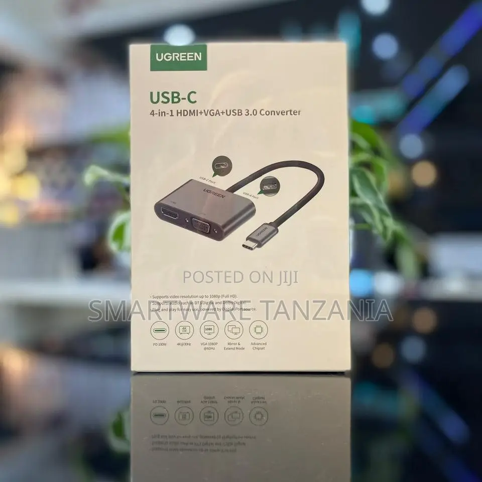 Ugreen Usb-C to Vga + Hdmi + Usb 3.0 Converter Adapter, Pd Charging