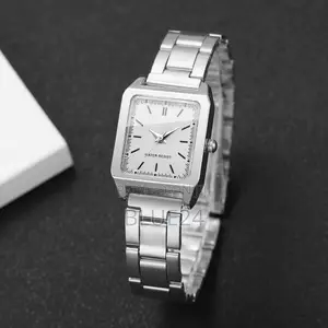 2pcs Fashion Square Dial Women Watches Ladies Quartz Wristwatches