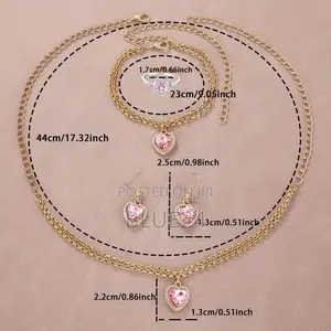 6pcs Women's Watch Rhinestone Heart Pointer Quartz Watch Cute Bracelet