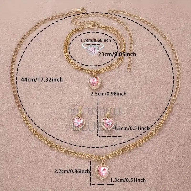 6pcs Women's Watch Rhinestone Heart Pointer Quartz Watch Cute Bracelet