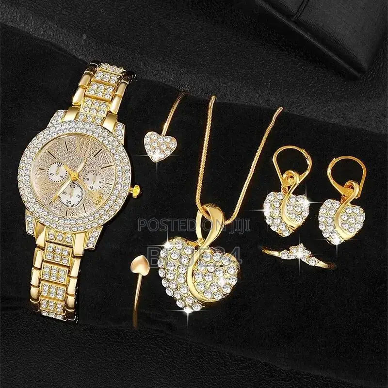 Elegant Ladies Quartz Wrist Watch Bracelet Set 6pcs Set Women Watch