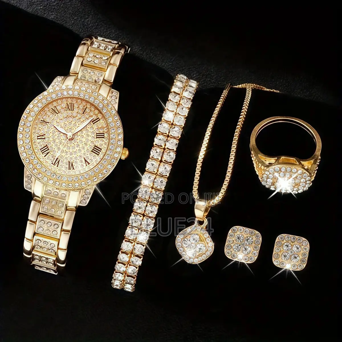 Elegant Ladies Quartz Wrist Watch Bracelet Set 6pcs Set Women Watch