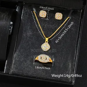 Fashion Luxury Women Gold Watch Bracelet Necklace 6pcs Set Ladies