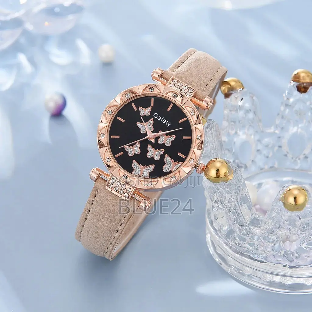 Women Watch Ring Necklace Earrings Bracelet Set Watches Butterfly