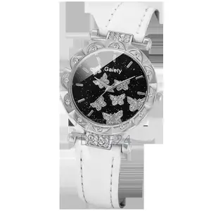 Women Watch Ring Necklace Earrings Bracelet Set Watches Butterfly