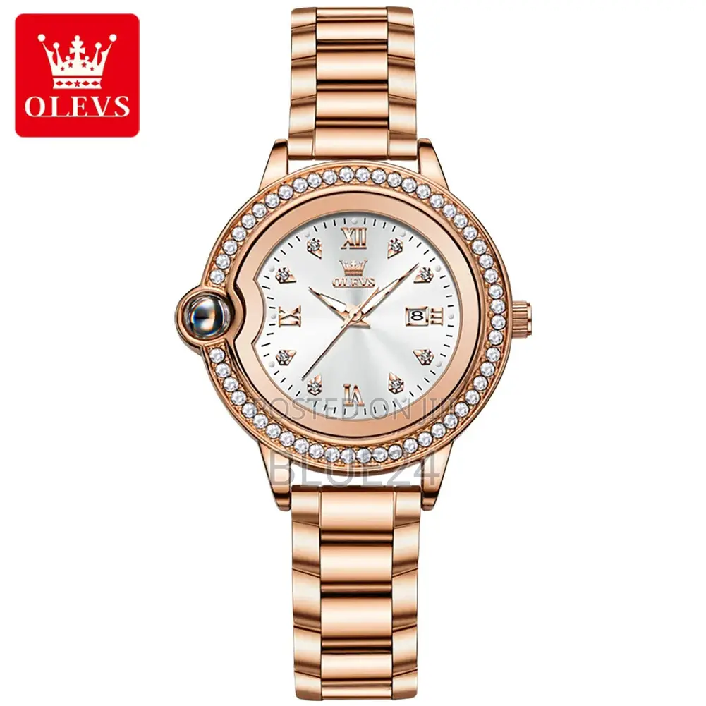 Olevs Brand Watch Drill Ring Steel Strip Waterproof Quartz Watch
