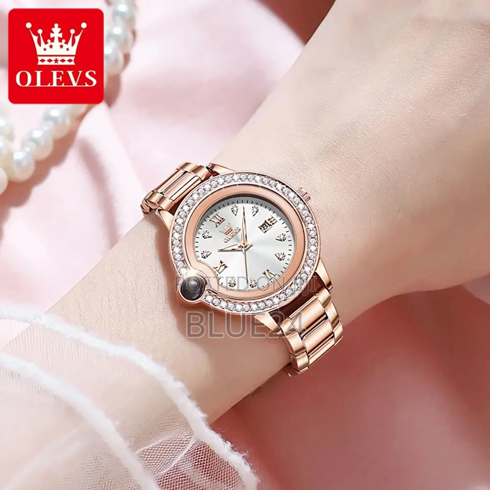 Olevs Brand Watch Drill Ring Steel Strip Waterproof Quartz Watch