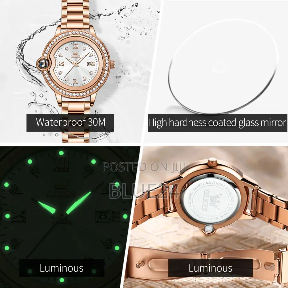 Olevs Brand Watch Drill Ring Steel Strip Waterproof Quartz Watch