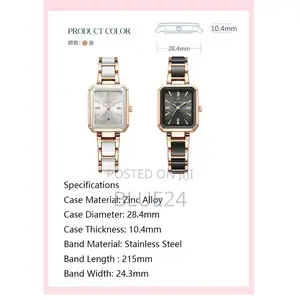2024 Ceramics Elegant Watch for Women Luxury Brand Waterproof Square